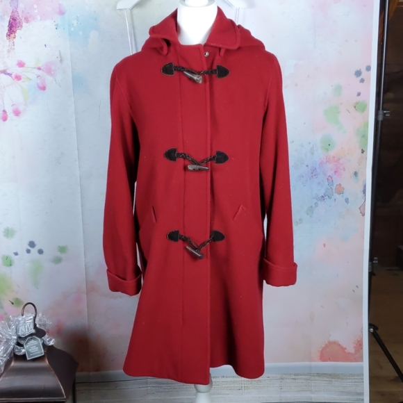 London Fog Jackets & Blazers - London Fog Red Peacoat Size 8